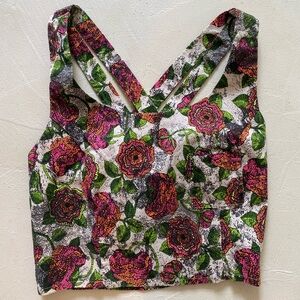 Top Shop never worn floral crop top